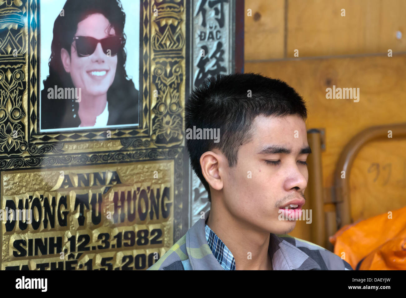 Vietnamese Man in the Streets of the Old Quarter in Hanoi, Vietnam ...