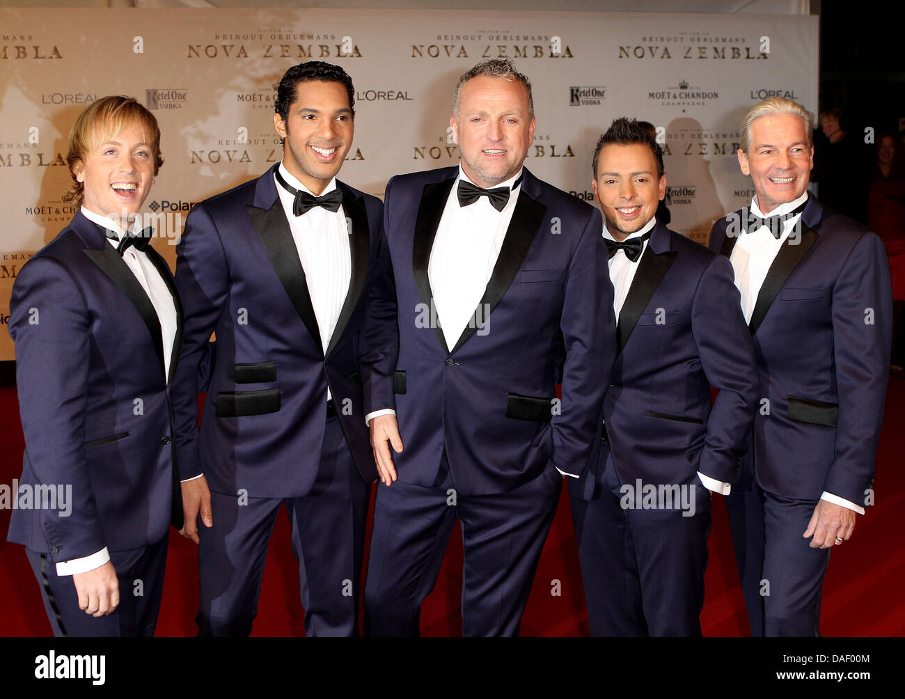 Pop group LA The Voices attending the 3D movie premiere of Nova Zembla ...