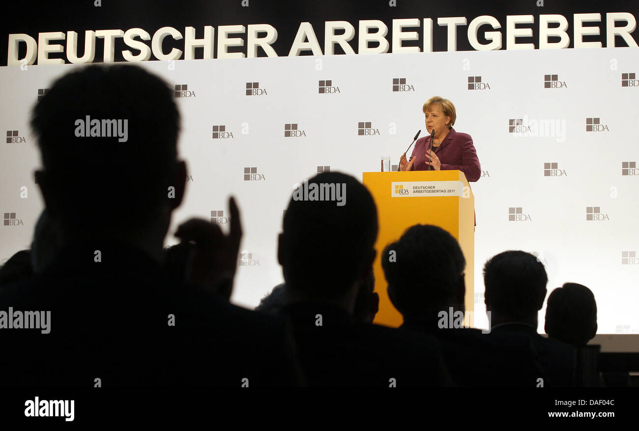 German Conf German Chancellor Angela Merkel speaks at the German employers ...