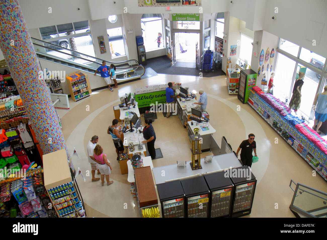 Miami Beach Florida Walgreens pharmacy drugstore inside interior Stock