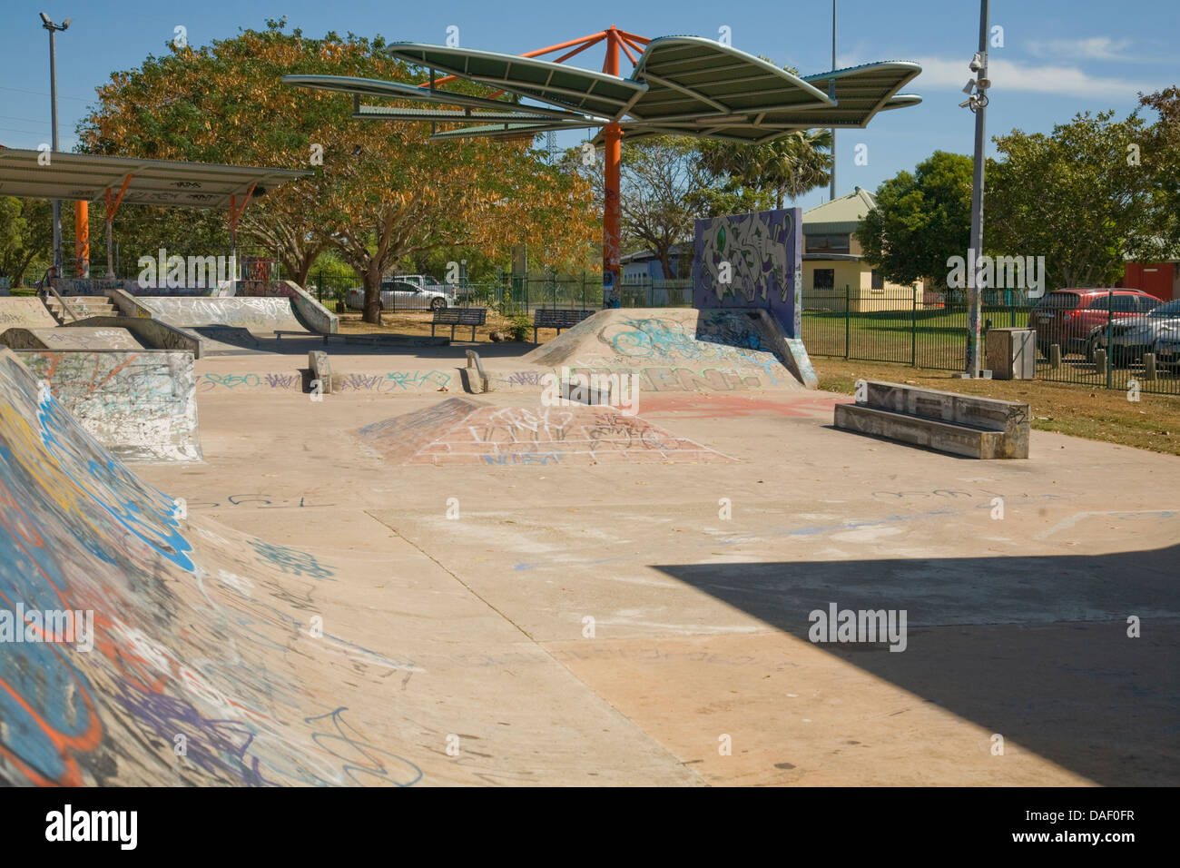 skateboard park, leanyer recreation centre,darwin,australia Stock Photo