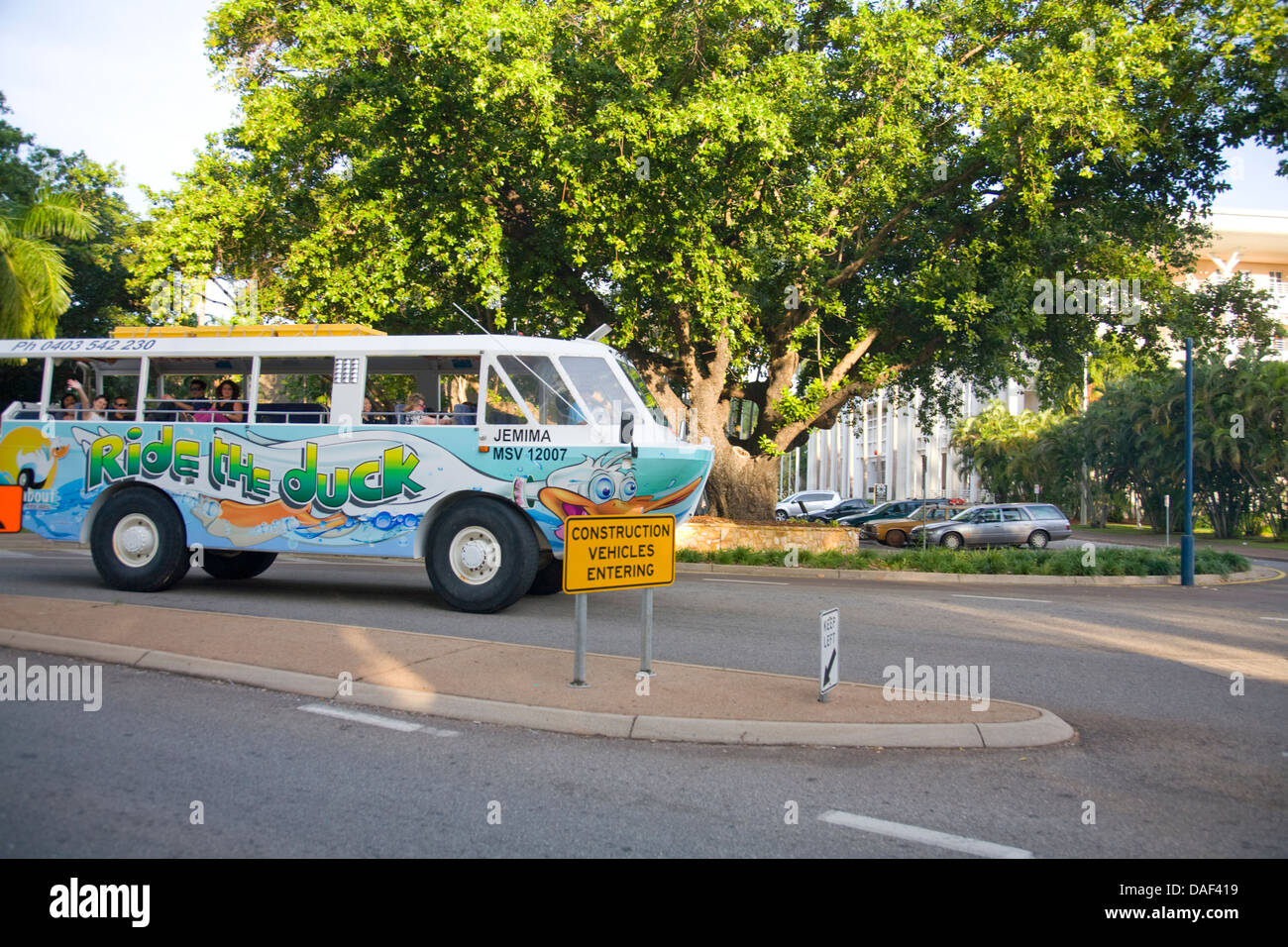 Ride the duck tour sightseeing bus in Darwin,Northern territory,Australia Stock Photo