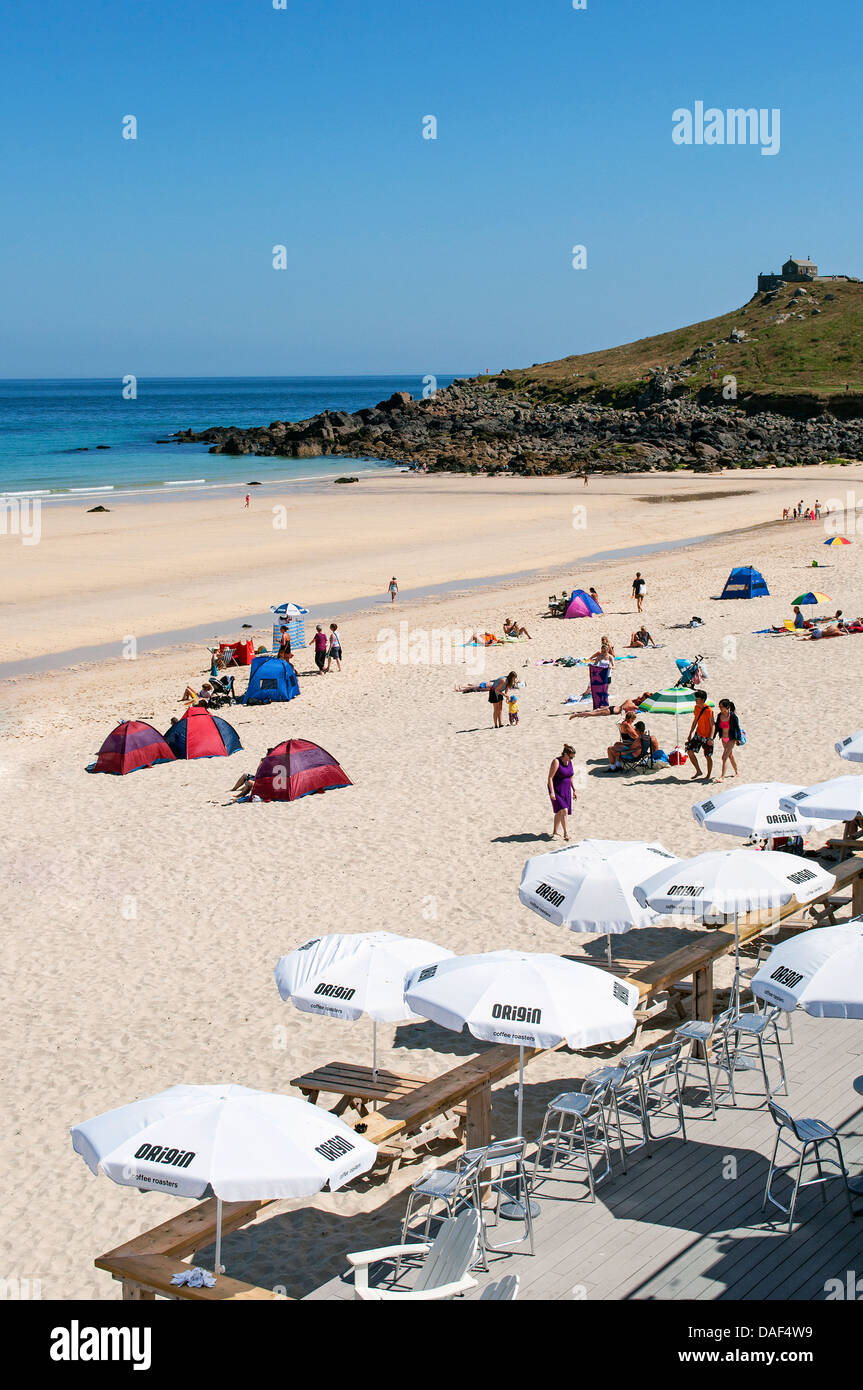 Porthmeor beach, St.Ives, Cornwall, UK Stock Photo