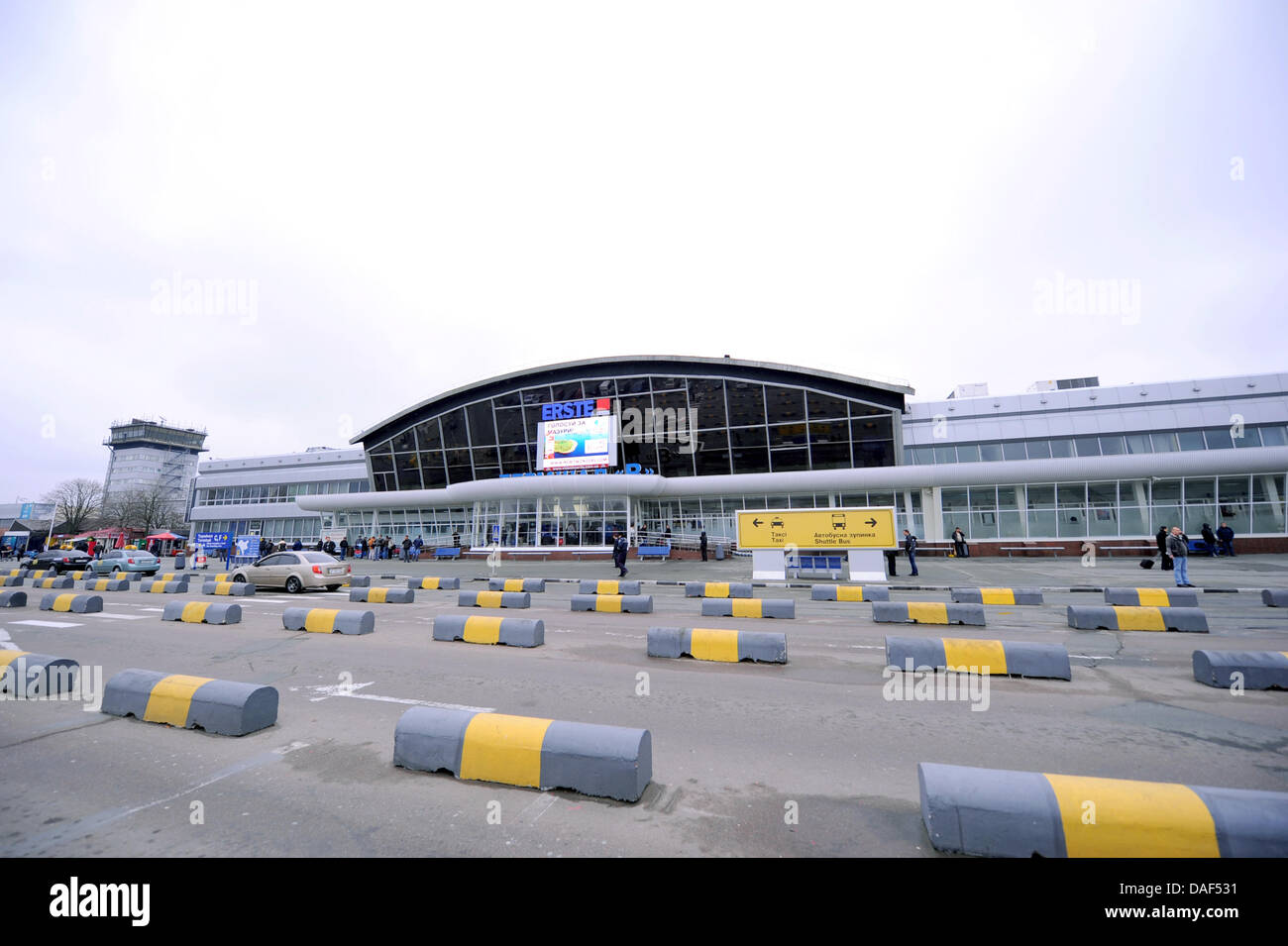 The exterior of Boryspil International Airport is pictured near Kiev, Ukraine, 12 November 2011. The Ukrainian capital is a location for the soccer Euro 2012, which will take place in Ukraine and Poland. Three preliminaries, one quartfinal and the final will take place in the Olympic Stadium in Kiev. Photo: Thomas Eisenhuth Stock Photo