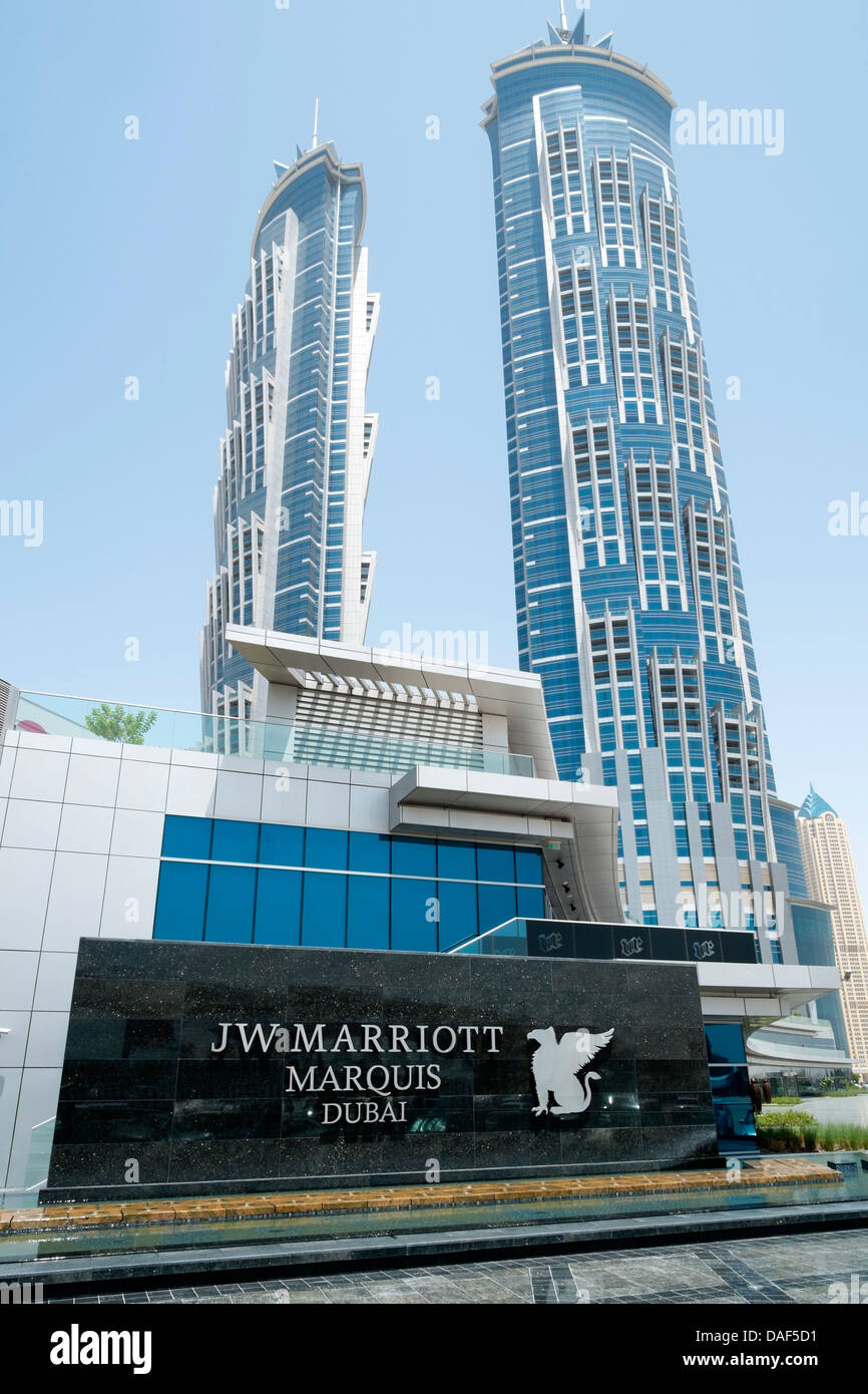 New JW Marriott Marquis hotel , the tallest in the world,in business bay Dubai United Arab Emirates Stock Photo