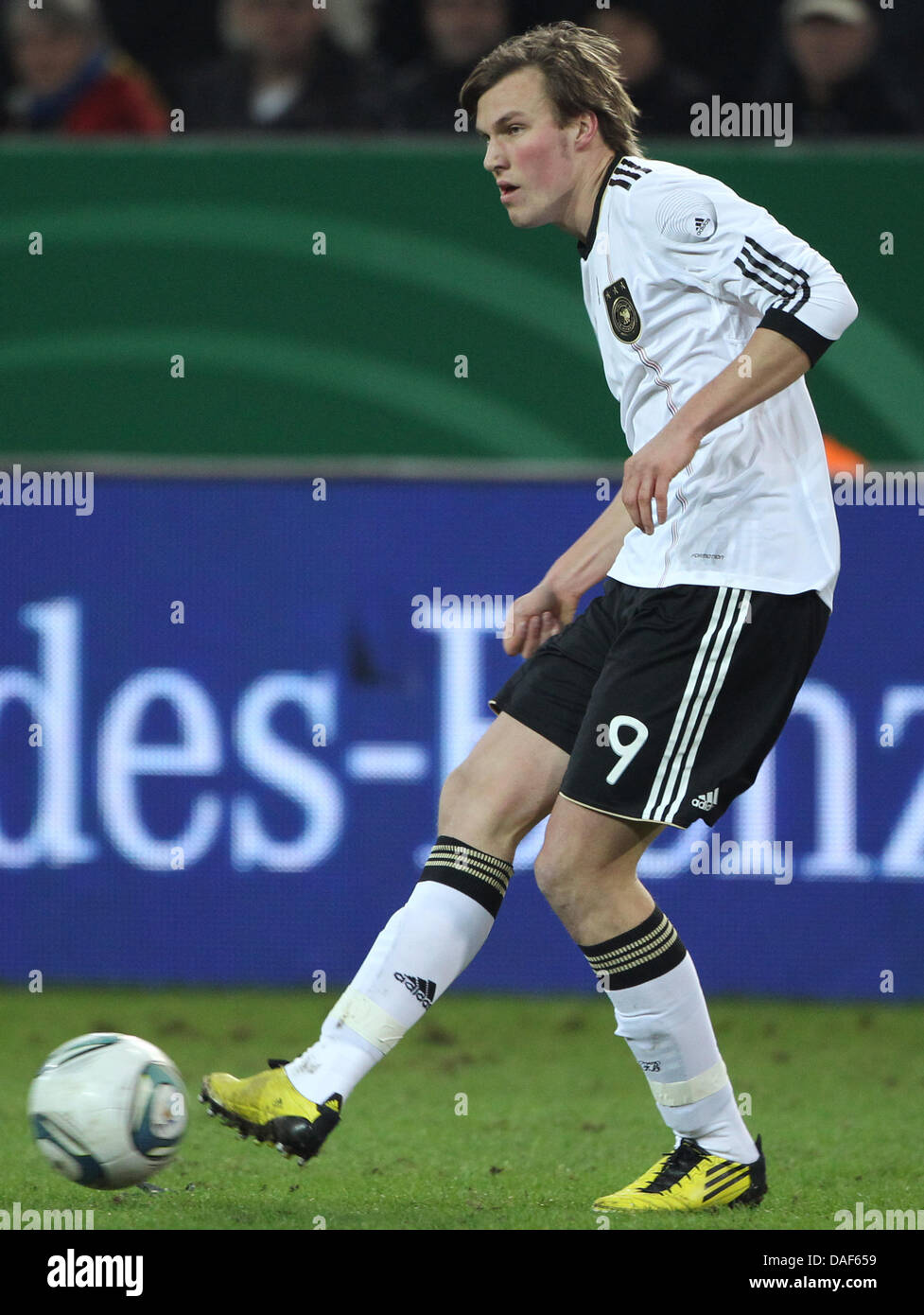 Germany's Kevin Grosskreutz in action during the friendly soccer match between Germany and Italy at Signal Iduna Park stadium in Dortmund, Germany, 09 February 2011. Photo: Friso Gentsch Stock Photo