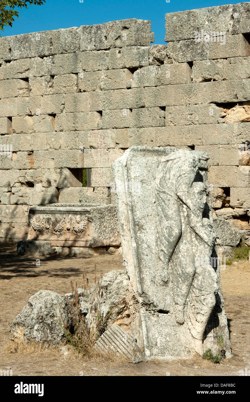 Türkei, Provinz Icel (Mersin), Uzuncaburc, Diokaisareia, Mauer am Tempel des Zeus Olbios Stock Photo