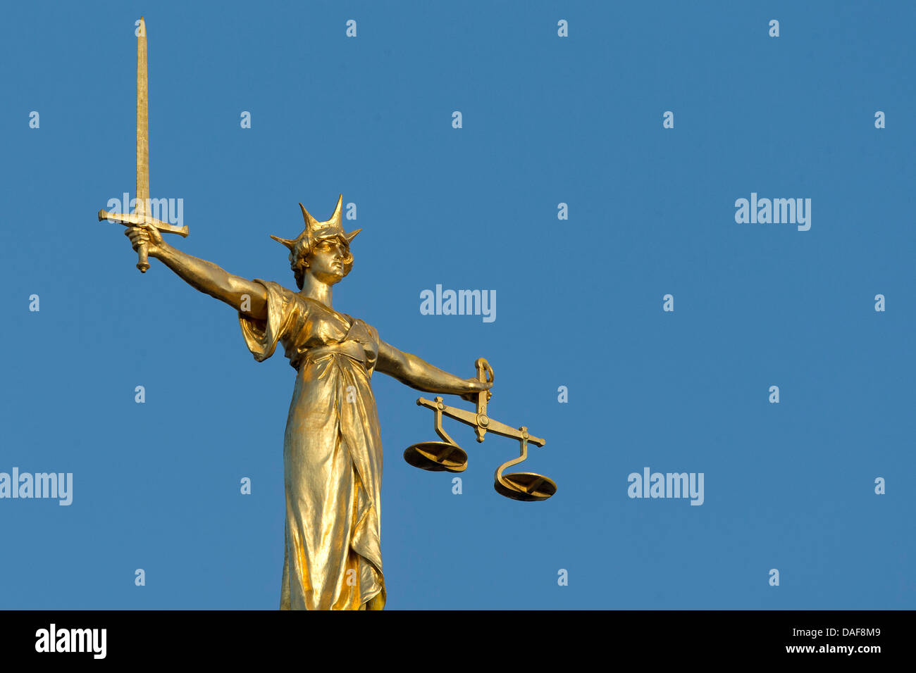 The Scales of Justice on top of the Old Bailey Central Criminal Court ...