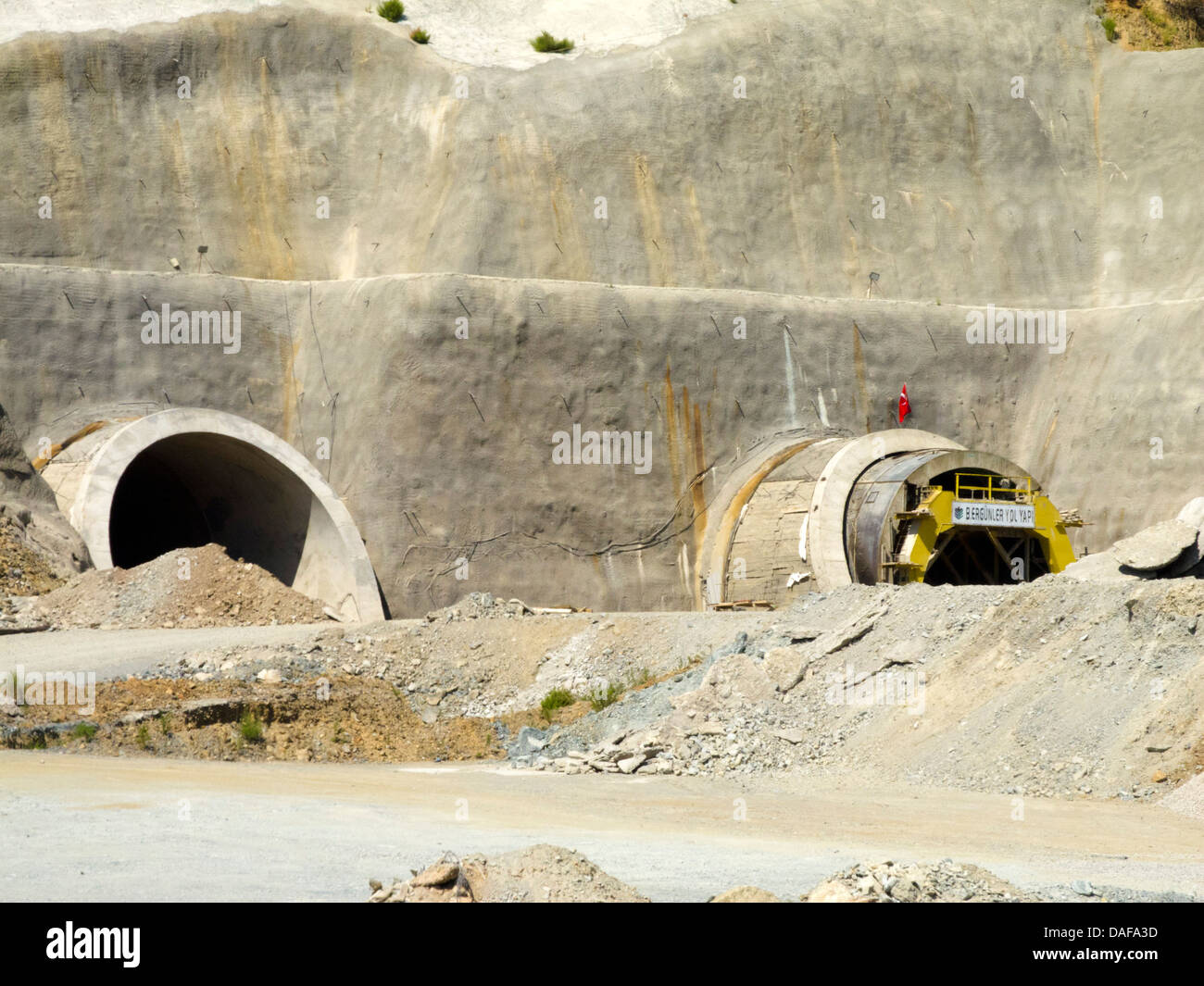 Türkei, Provinz Antalya, Tunnelbau an der Strasse von Anamur nach Alanya Stock Photo