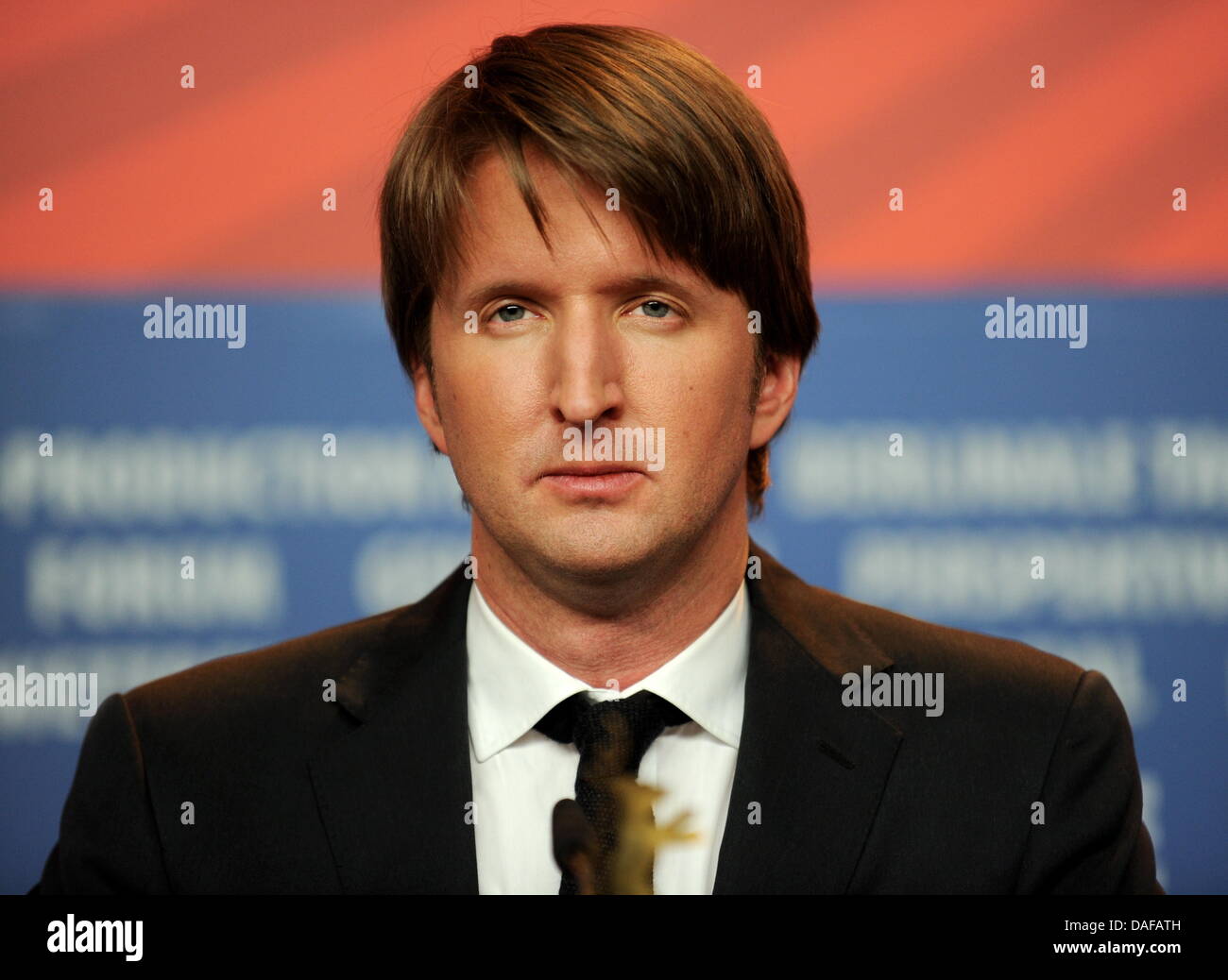 British director Tom Hooper attends the press conference for the film ...