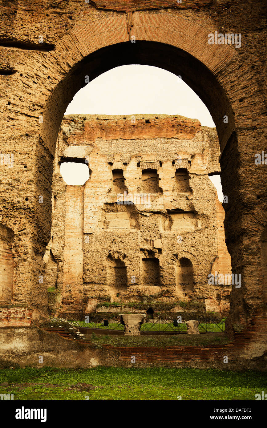 Italy, Rome, View of Baths of Caracalla Stock Photo