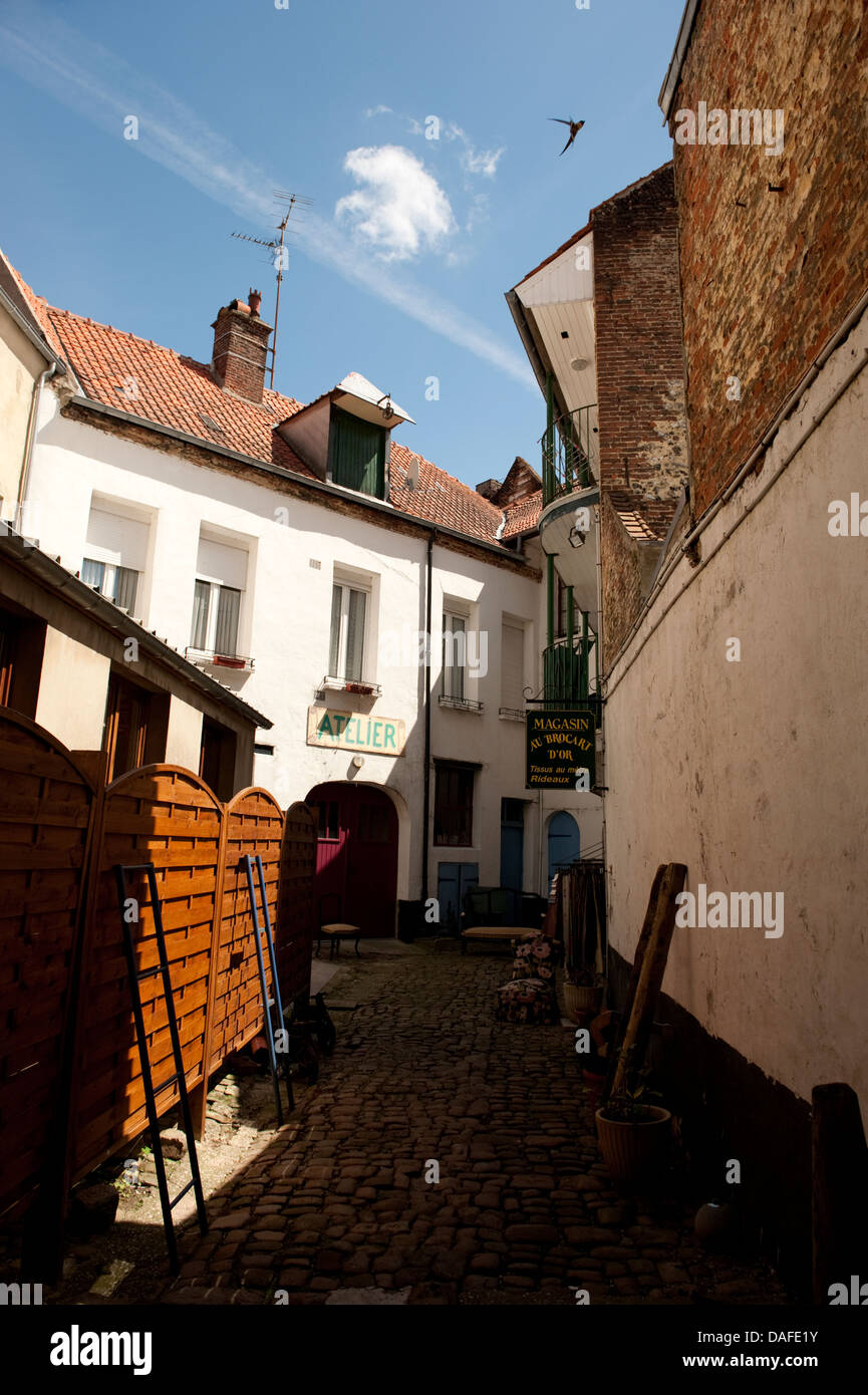 Old narrow alleyway Montreuil France Stock Photo
