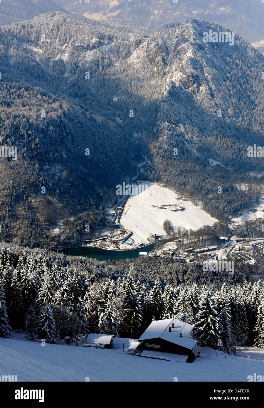 The bobsleigh run is pictured during the FIBT Bob & Skeleton World