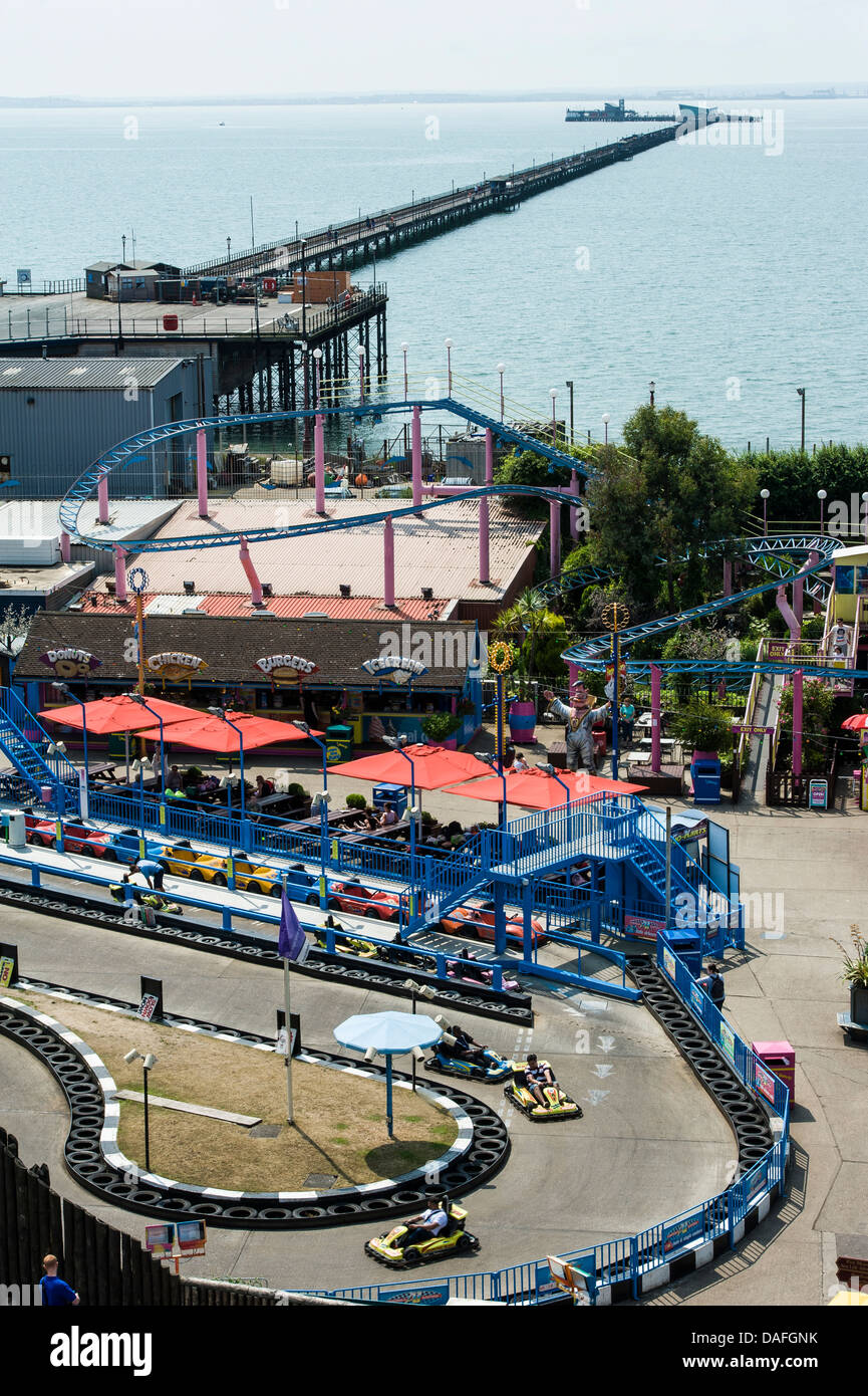 Adventure Island and pier at Southend on sea. Essex. UK. Stock Photo