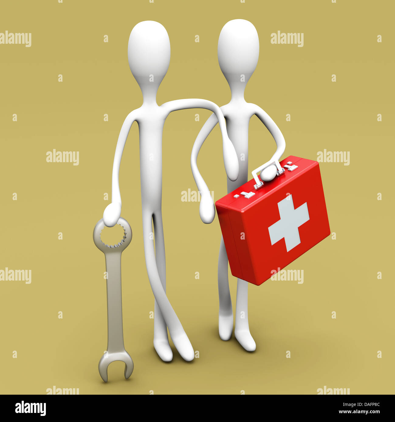 Cartoon Figures as a support team. 3D rendered Illustration Stock Photo ...