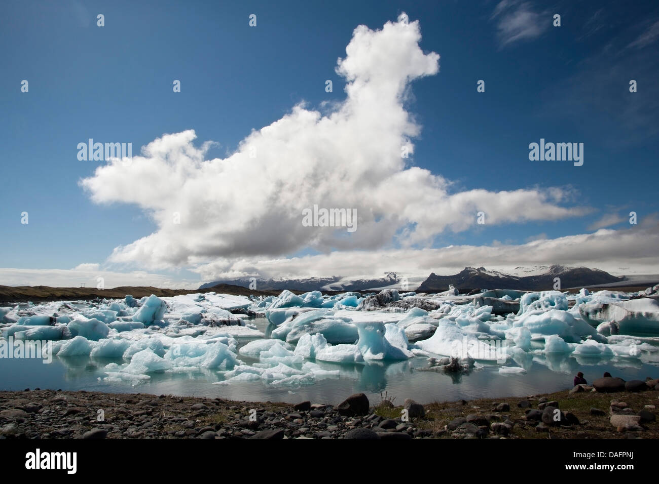 Jokulsarlon Glacier Lagoon on the border of Vatnajokull National Park - Southeast Iceland Stock Photo