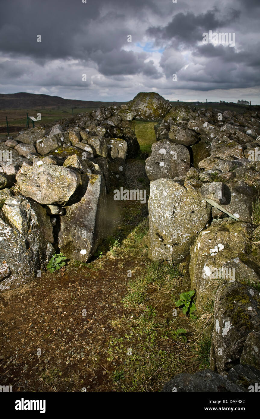 Creggandevesky Neolithic Court Tomb in County Tyrone, Northern Ireland, UK Stock Photo