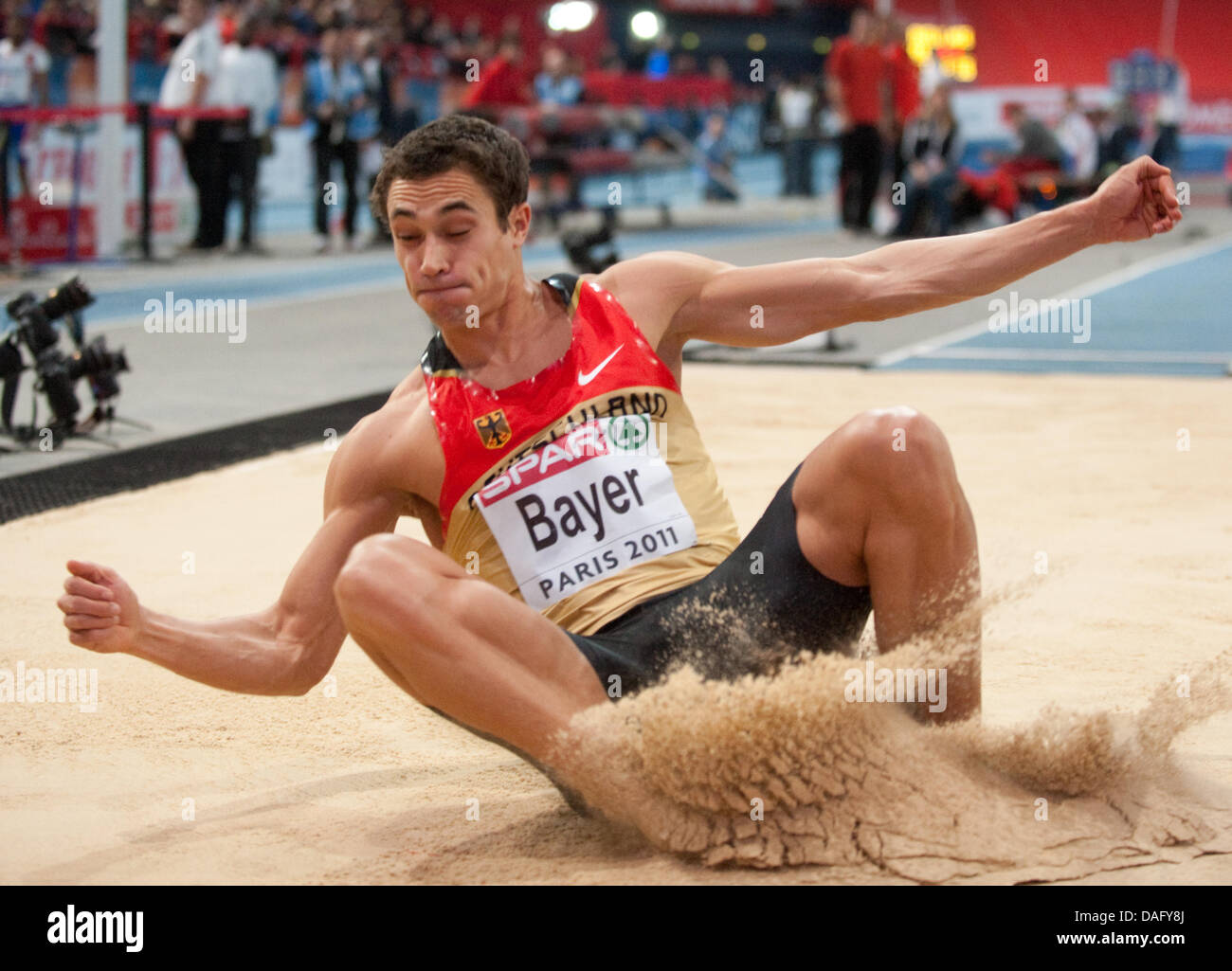 German athlete Sebastian Bayer is pictured during the men’s long jump