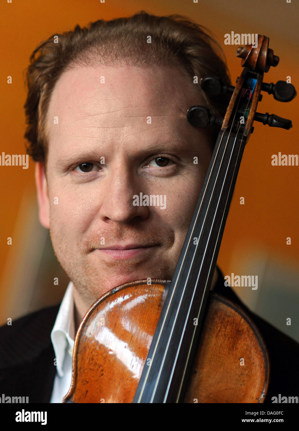 The picture shows the British Violinist Daniel Hope posing in Berlin