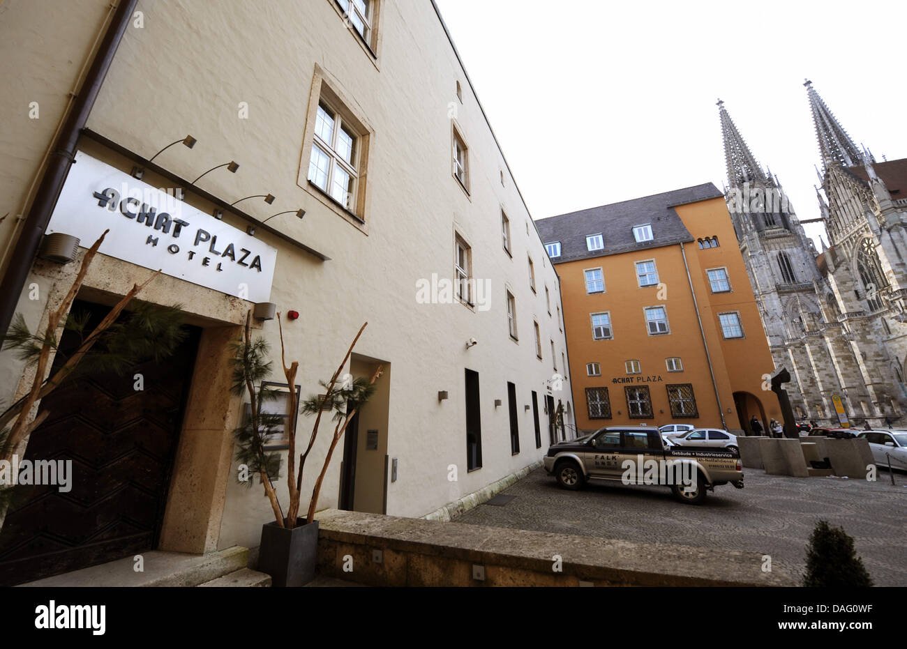 The hotel residence of Pete Doherty is pictured in Regensburg, Germany, 9 March 2011. Unknown burglars broke into a music shop and stole a guitar in Regensburg. Currently, British rock musician Peter Doherty also shoots his first film in Regensburg. The police are now verifying whether Doherty has been involved in the crime. A trio of men has been seen stealing a guitar. However, n Stock Photo