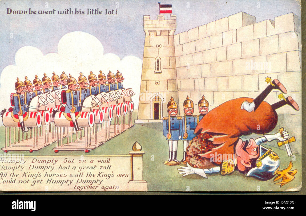 World War One  comic patriotic postcard Stock Photo