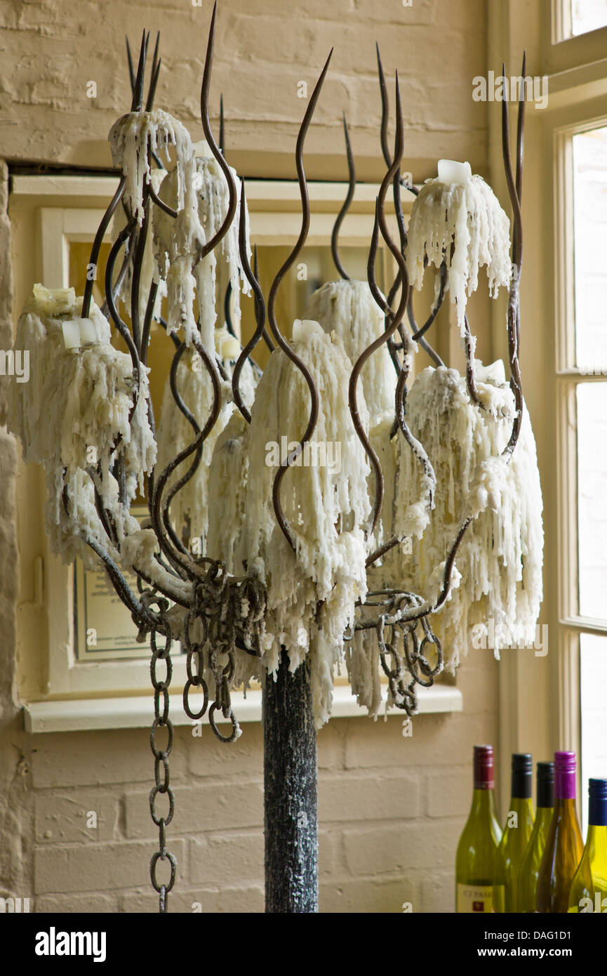 Candle holder covered in wax hires stock photography and images Alamy