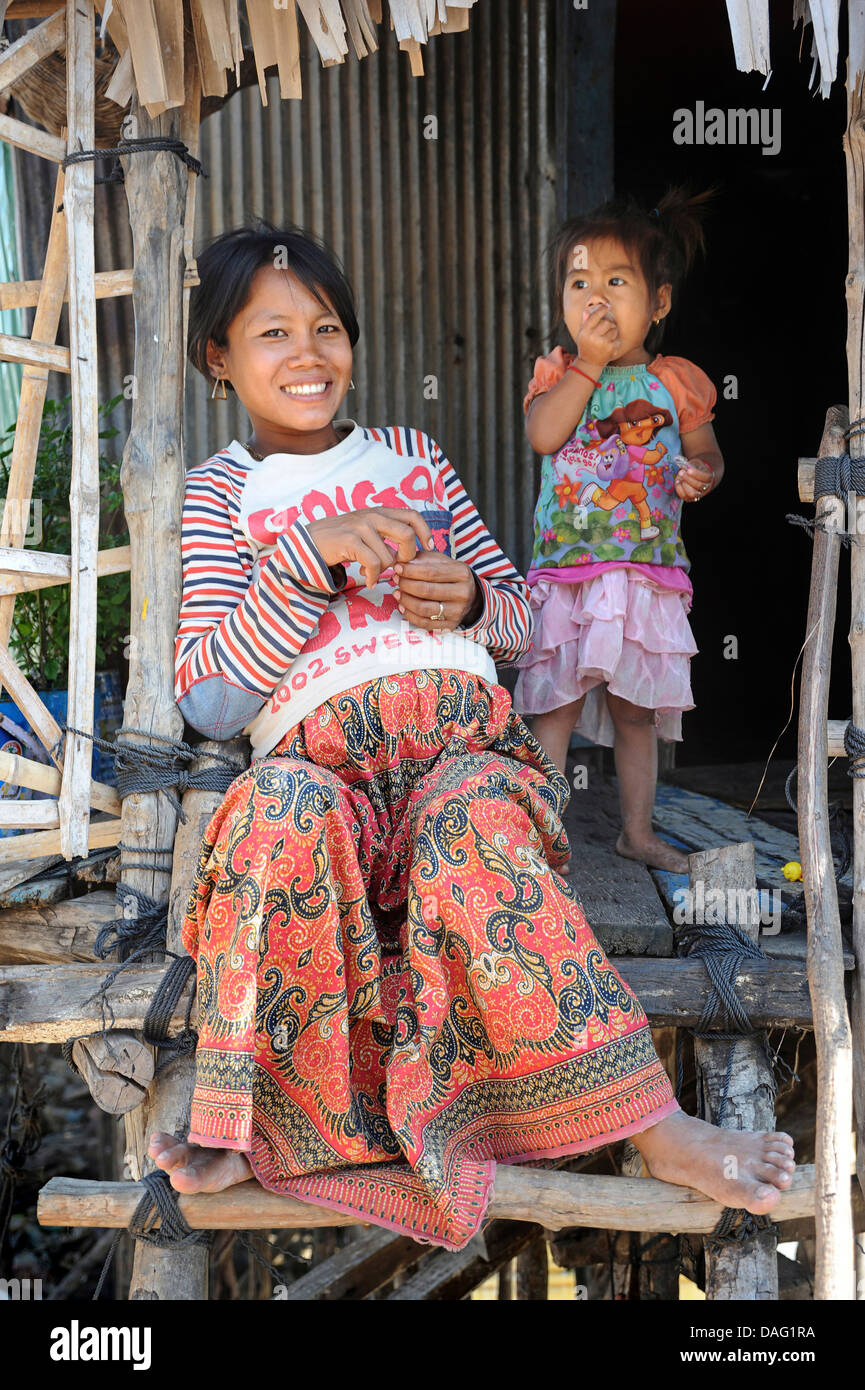 Cambodian mother and child. Siem Reap, Cambodia Stock Photo