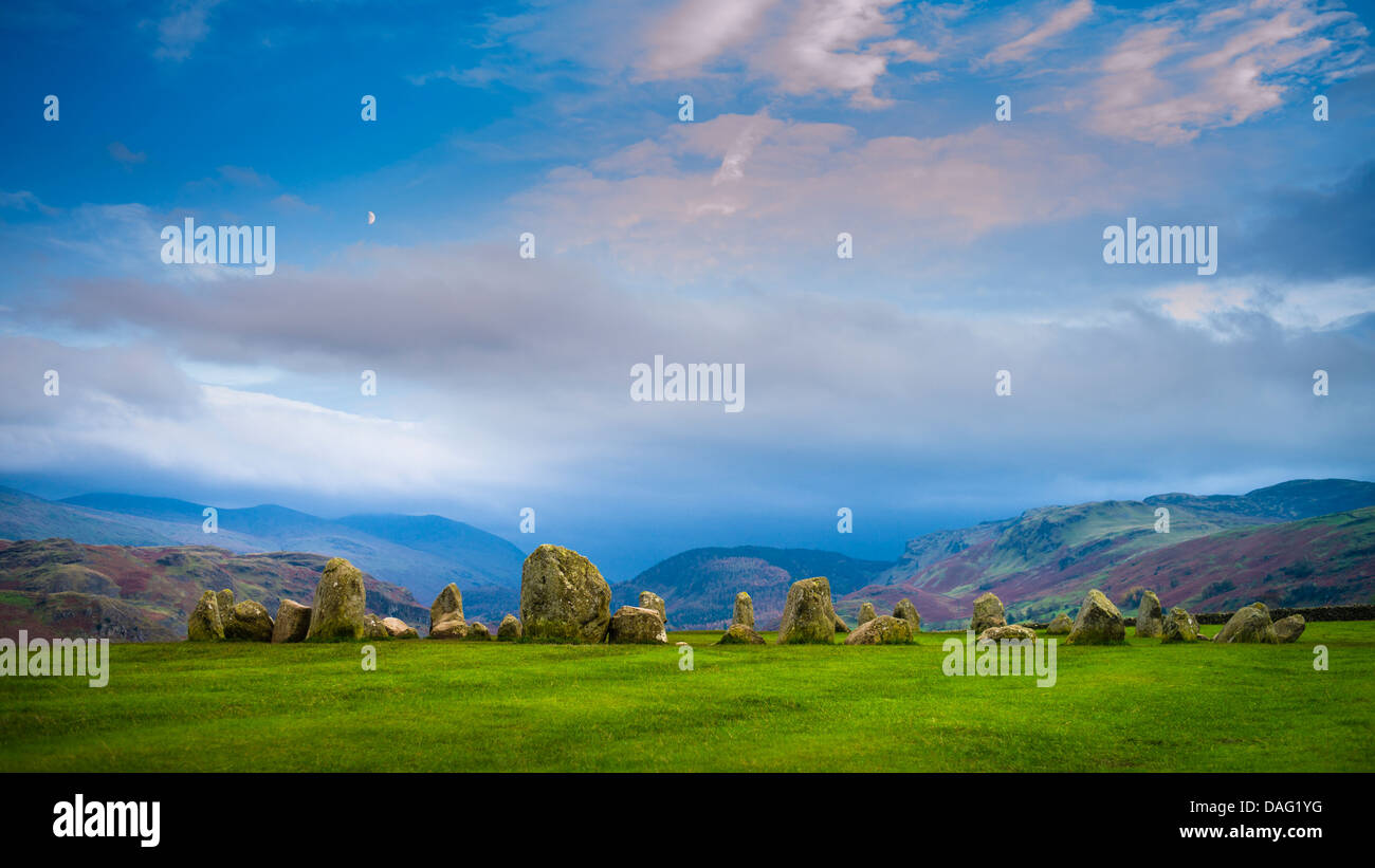 Castlerigg stone circle in the Lake District. Stock Photo