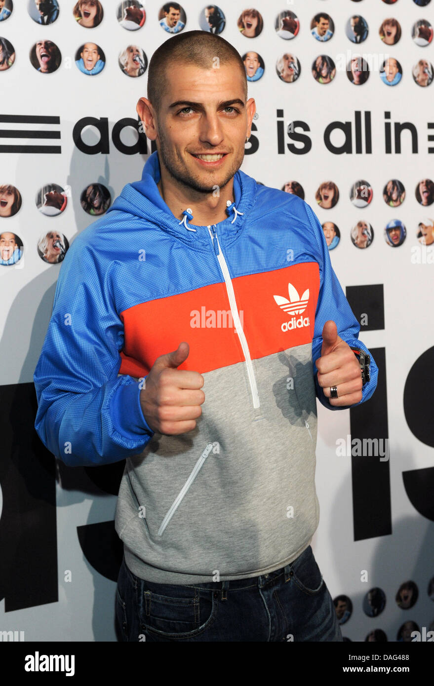 Croatian soccer player Mladen Petric of Hamburg SV arrives at a marketing  event of the sports apparel manufacturer Adidas in Munich, Germany, 16  March 2011. More than two dozen corporate figures are