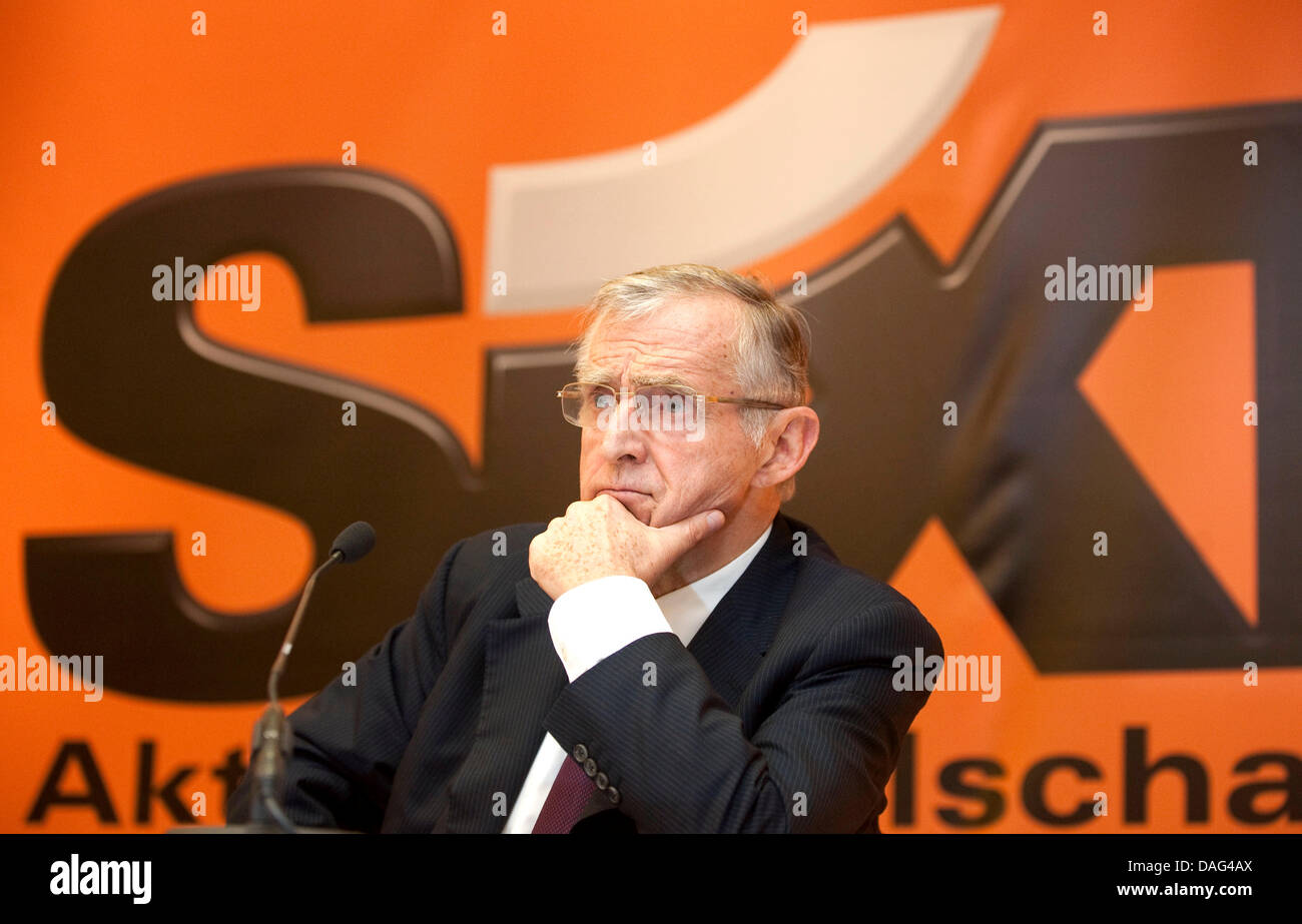 CEO of Sixt, Erich Sixt, speaks at a press briefing on annual results ...