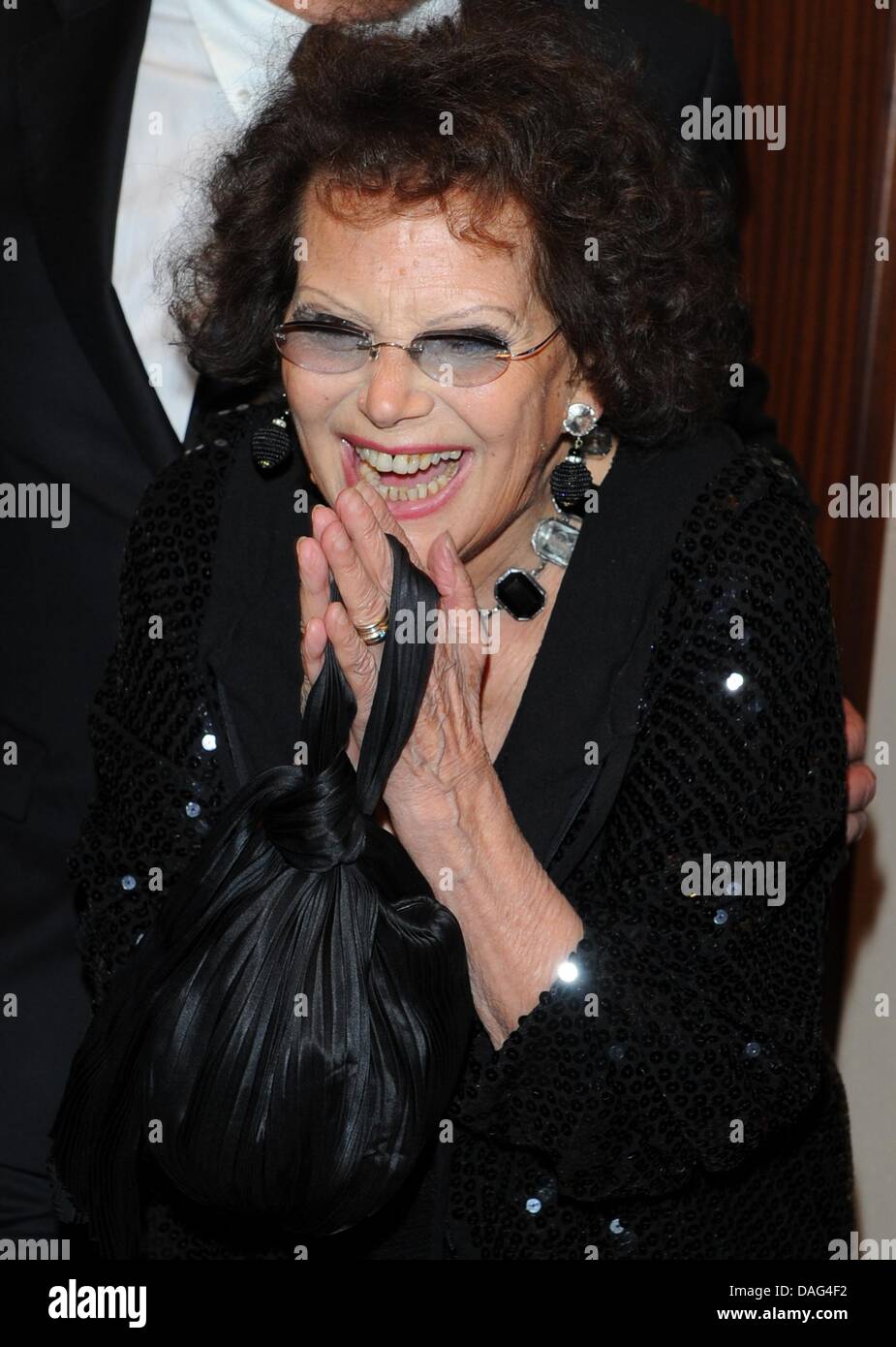 The picture shows the Italian actress Claudia Cardinale at a film screening and reception at the Italian Embassy in Berlin, Germany on 17 March 2011. On the occasion of Italy's 150th anniversary the film 'Il Gattopardo' (The Leopard) was shown, in which Cardinale plays the lead. PHOTO: JENS KALAENE Stock Photo