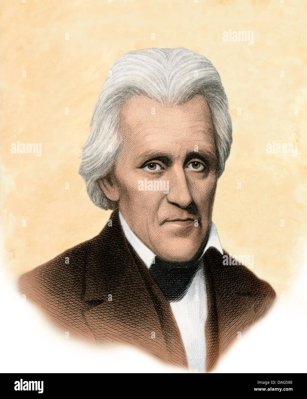 President Andrew Jackson. Digitally colored engraving Stock Photo - Alamy