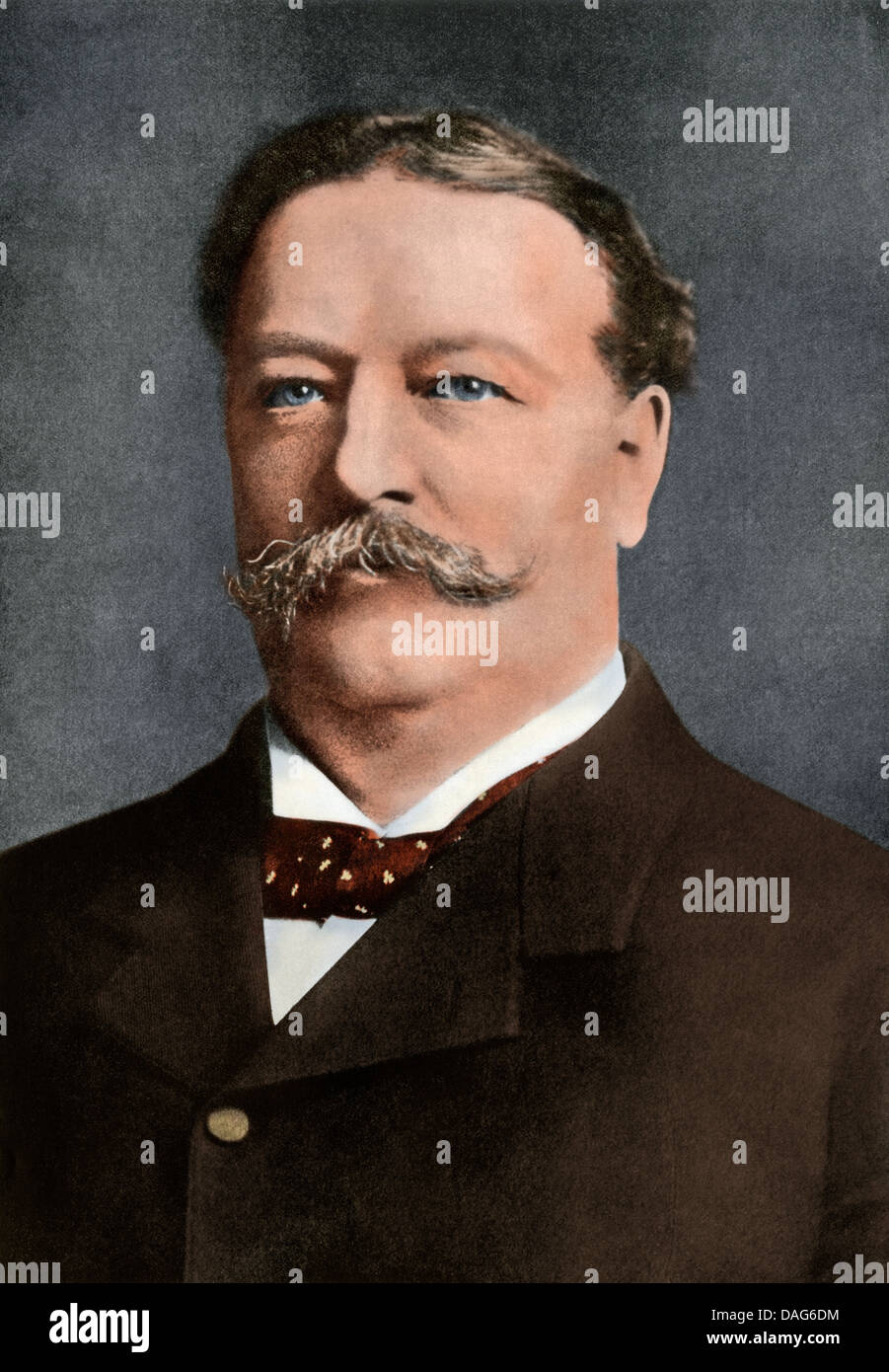 Portrait of William Howard Taft when he was Theodore Roosevelt's Secretary of War, 1904. Digitally colored halftone of a photograph Stock Photo