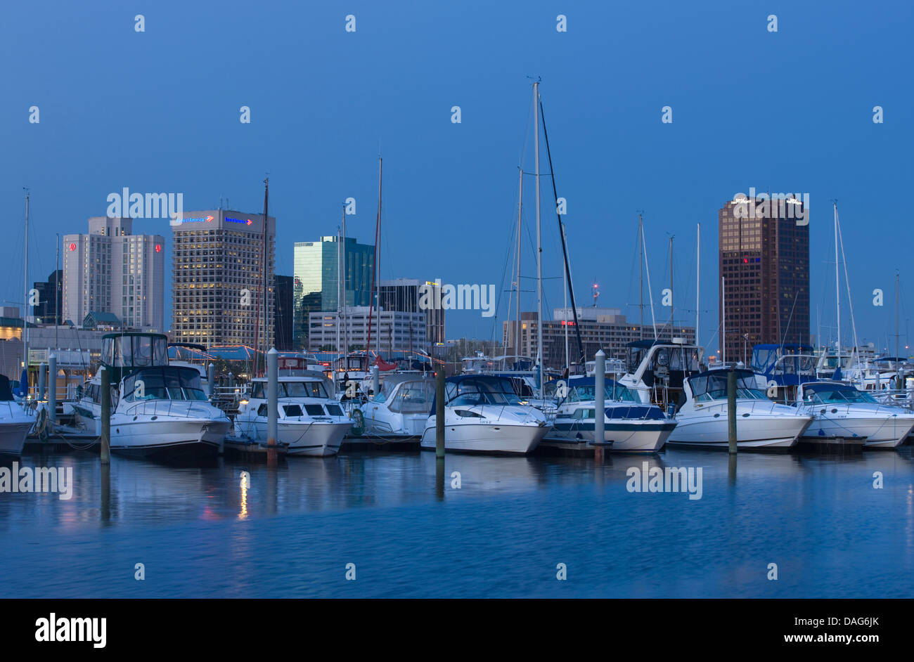 DOWNTOWN SKYLINE ELIZABETH RIVER NORFOLK VIRGINIA USA Stock Photo Alamy