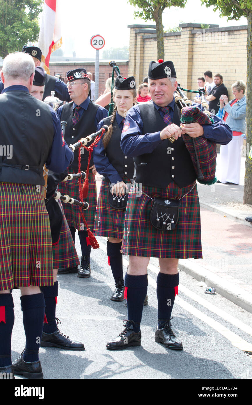 Southport UK 12th July 2013 Orangemen s Day Parade Assembling Stock 