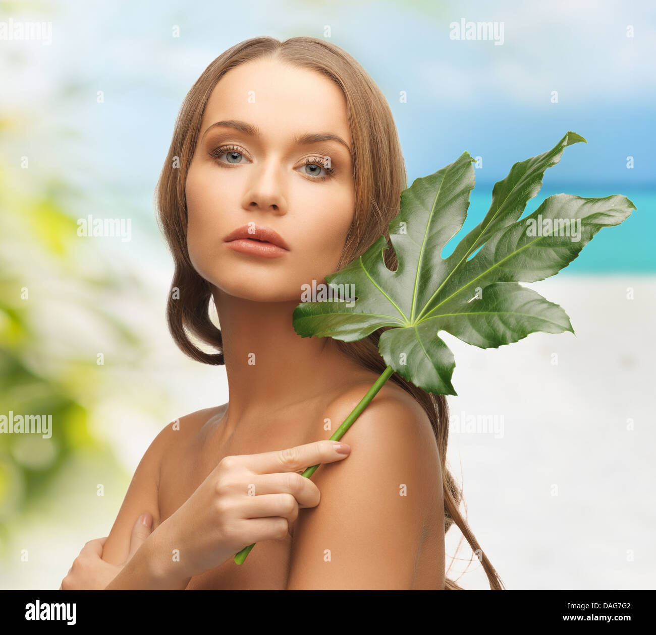 beautiful woman on nature Stock Photo - Alamy