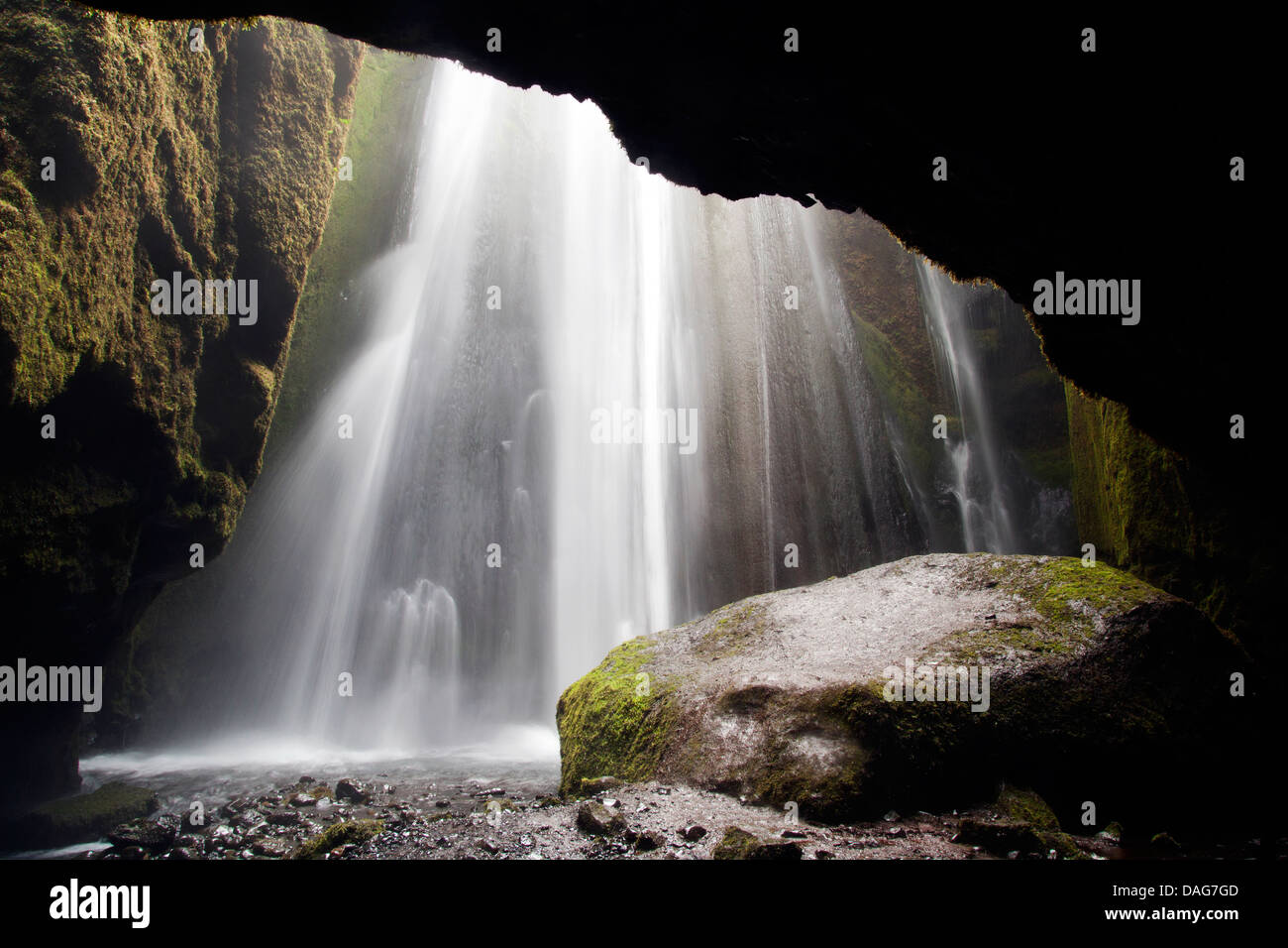 Gljufrabui or Gljufurafoss Waterfall - South Iceland Stock Photo