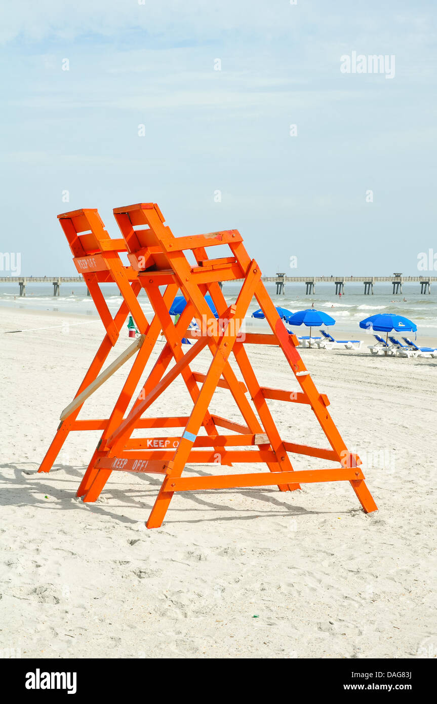 Lifeguard Chairs On The Beach Stock Photo 58135270 Alamy