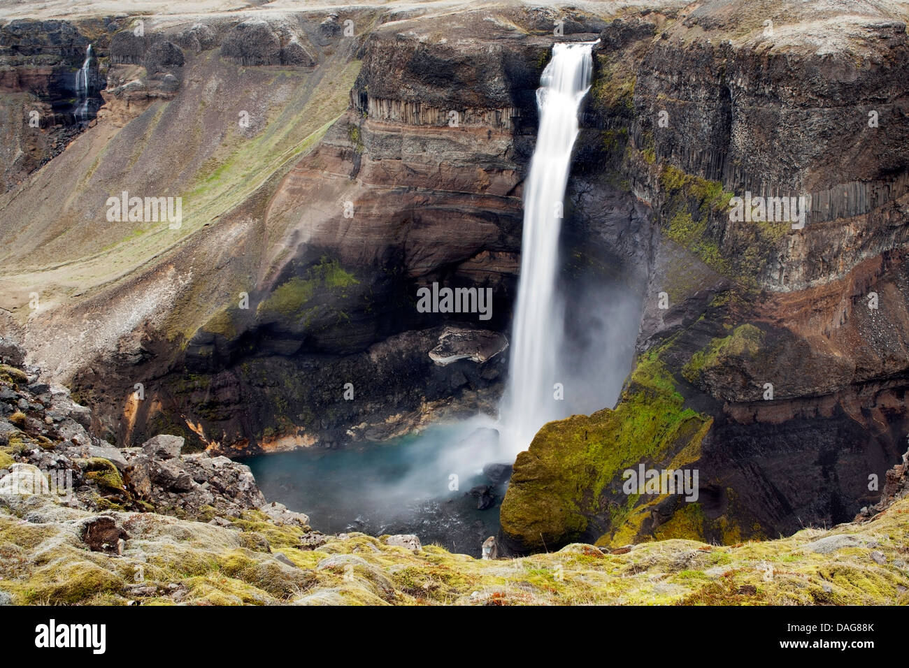 Haifoss Waterfall - South Iceland Stock Photo