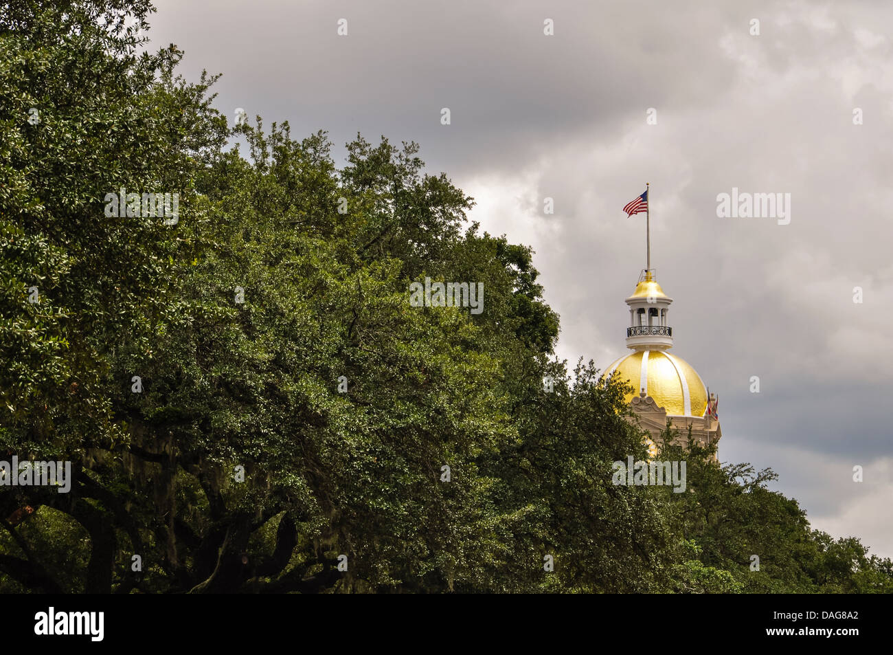 golden dome of savannah city hall Stock Photo Alamy