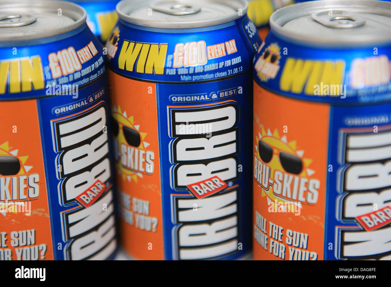 Cans of Irn Bru Stock Photo