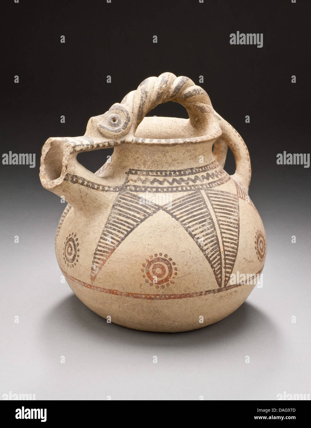 Spouted Jar with Painted Decoration LACMA M.76.174.210 Stock Photo