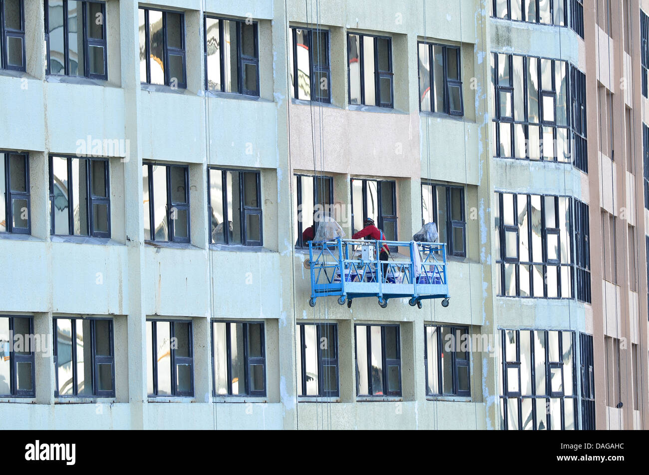 Tall Buildings Cleaners Stock Photo