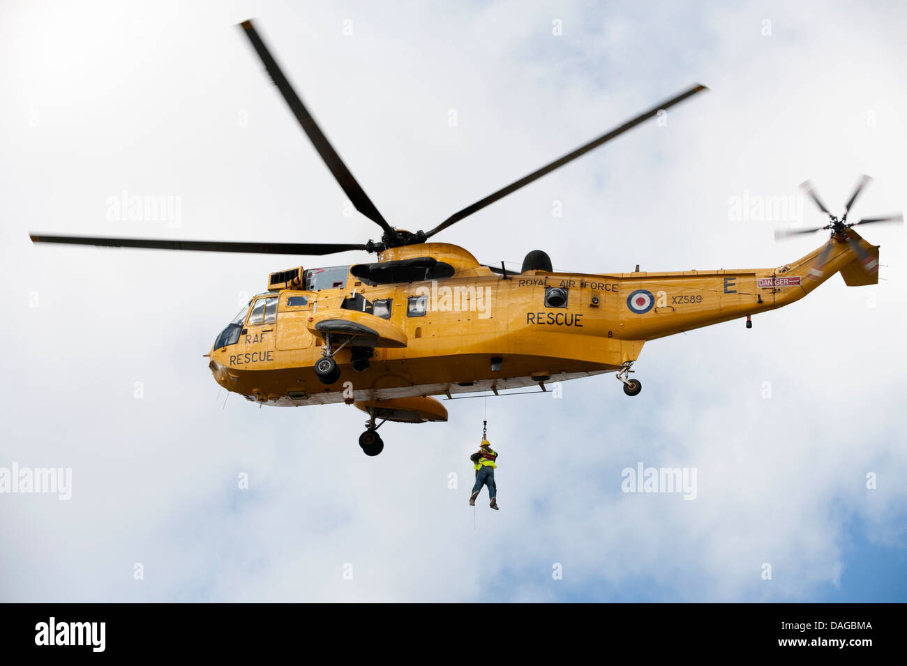 RAF Search And & Rescue Seaking Helicopter Yellow Stock Photo Alamy