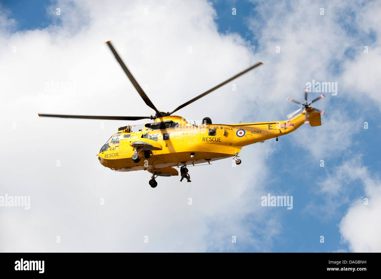 RAF Search And & Rescue Seaking Helicopter Yellow Stock Photo - Alamy