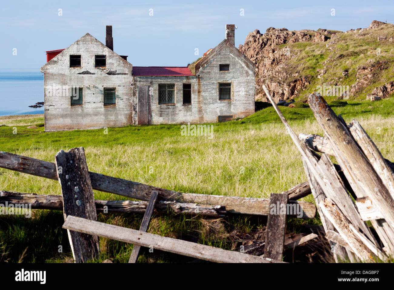 Abandoned House - Hindisvik, Vatnsnes Peninsula, North Iceland Stock Photo