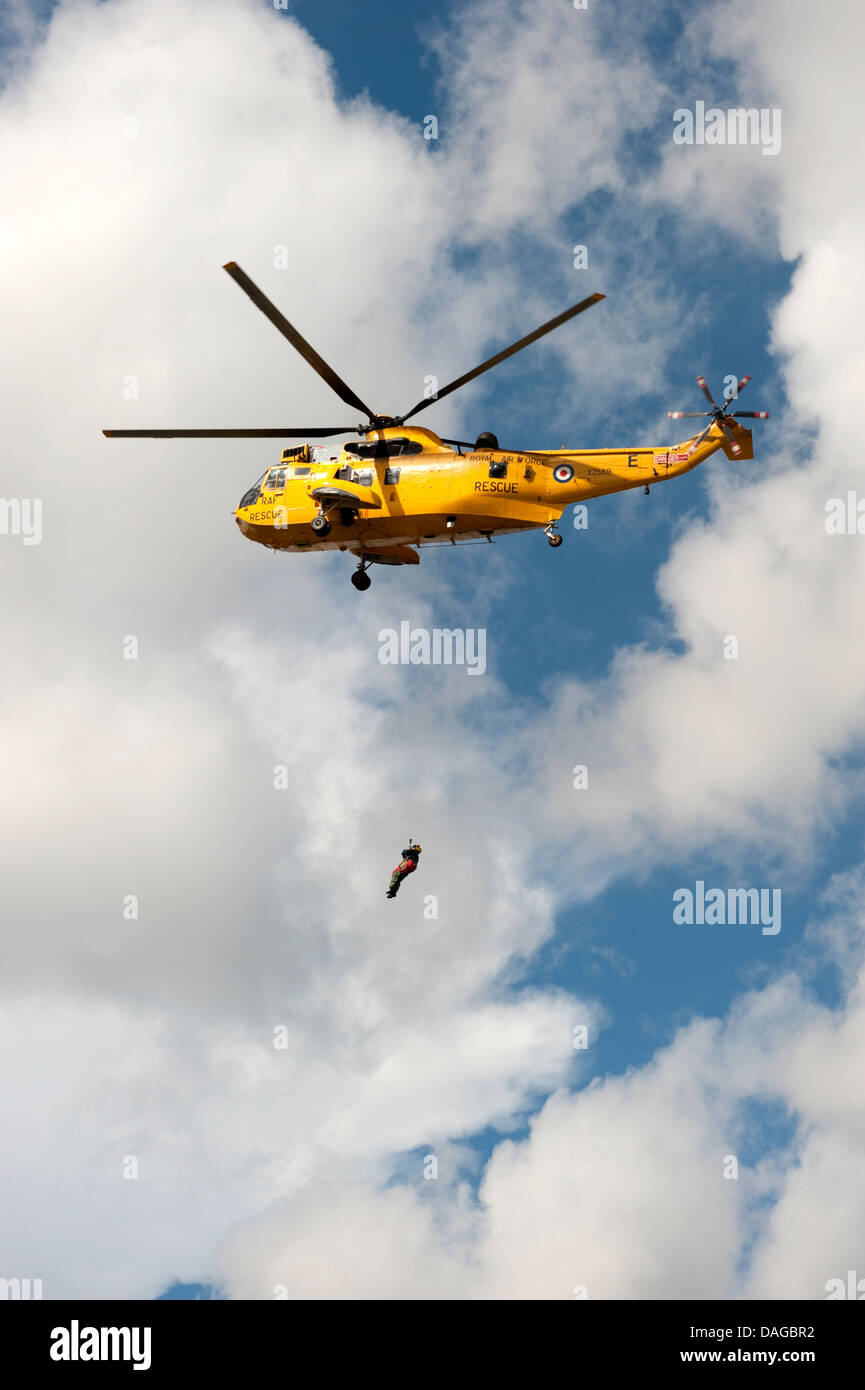 RAF Search And & Rescue Seaking Helicopter Yellow Stock Photo - Alamy