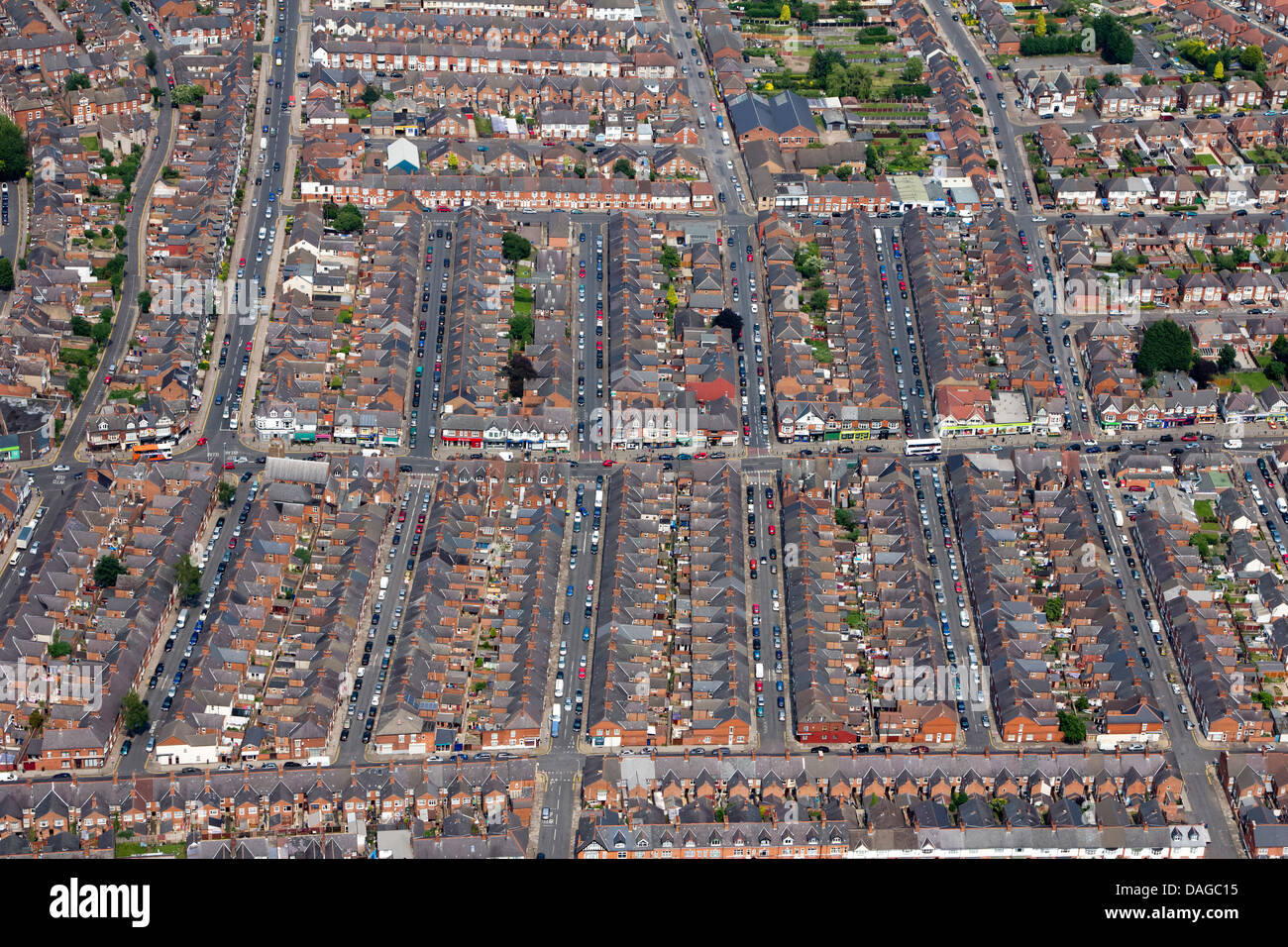 AERIAL VIEW OF LEICESTER CITY CENTRE Stock Photo