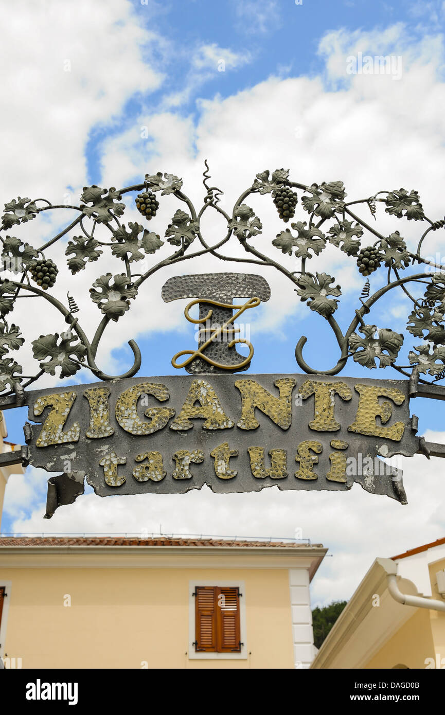 Istria, Croatia, Zigante Truffle Restaurant, tartufi, Livade Stock