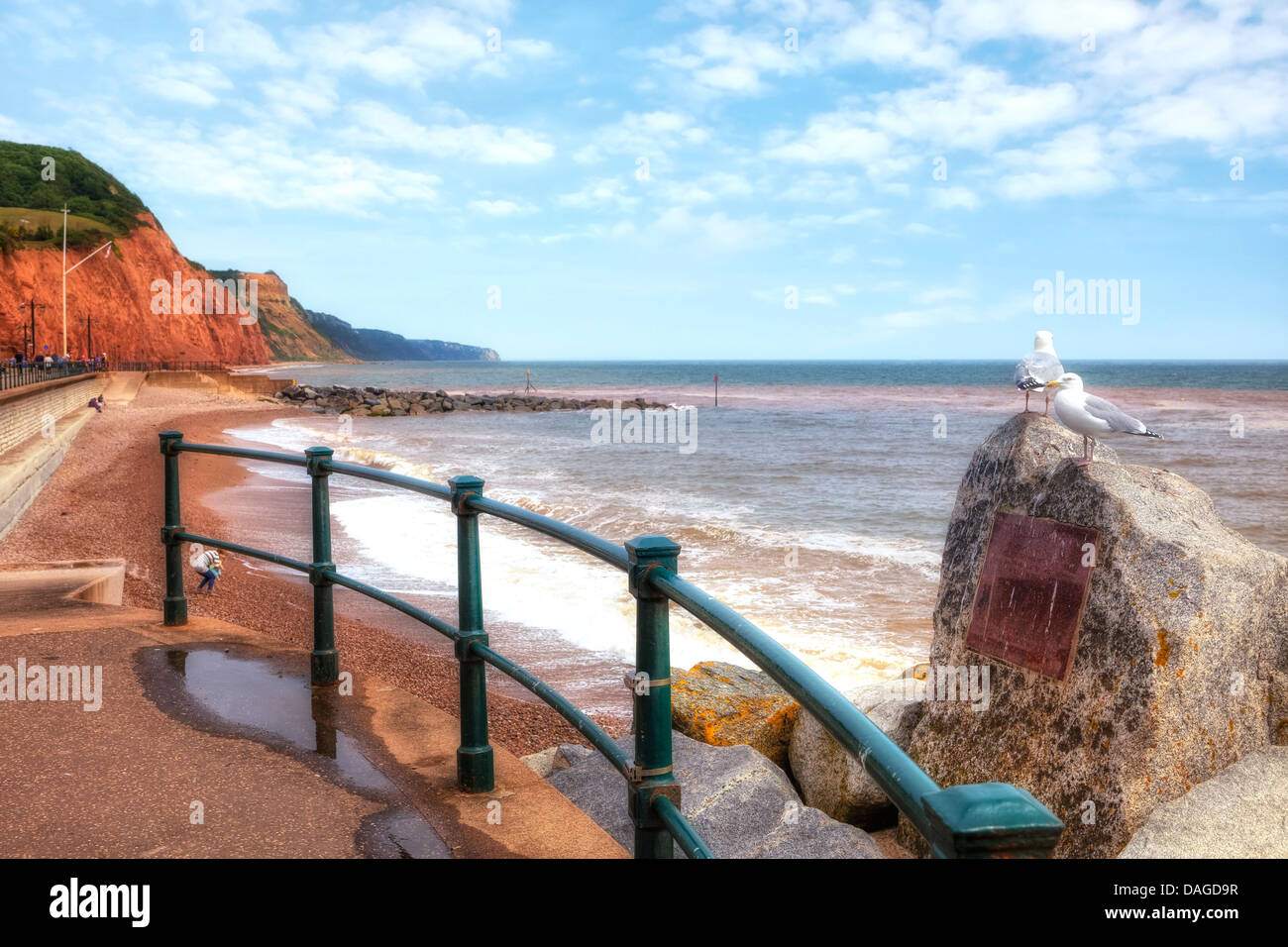 red-coloured cliffs at Sidmouth, Devon, United Kingdom Stock Photo